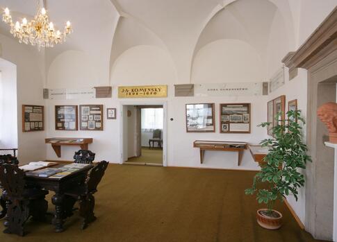 Monument to J A. Comenius in the chateau building