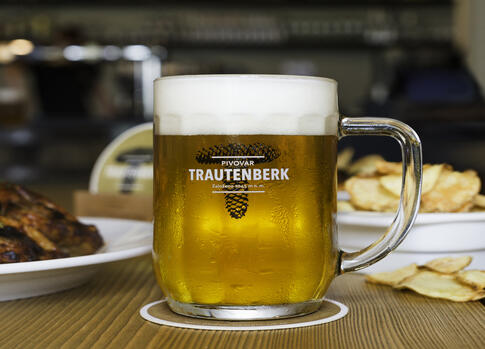 Pivo Trautenberk z místního pivovaru