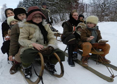 Sledging in the Krkonose Mountains