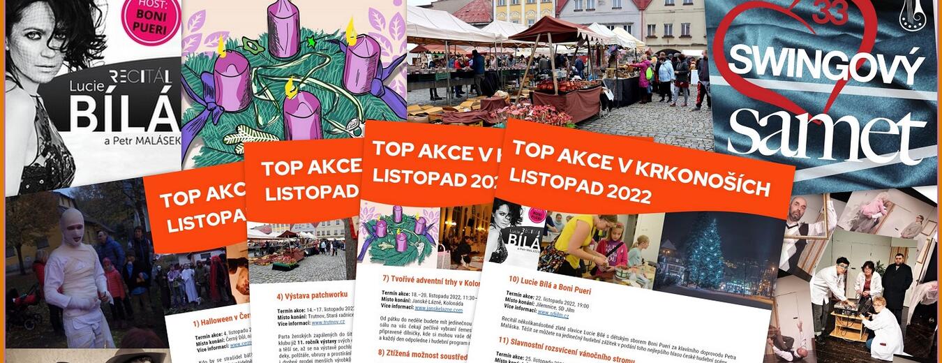 TOP akce v Krkonoších listopad 2022 – koláž