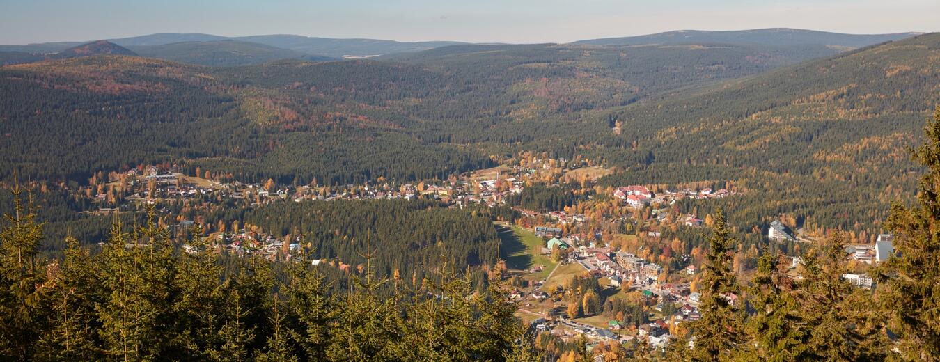 View of Harrachov from Certova hora