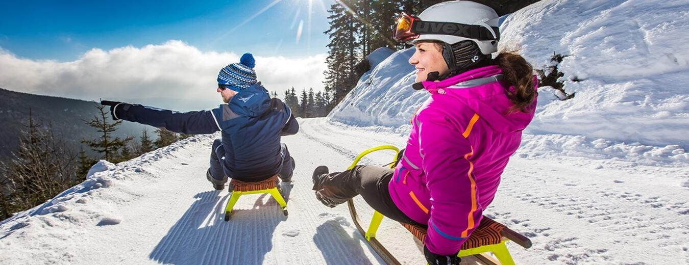 Sledge track from Erlebachova chalet