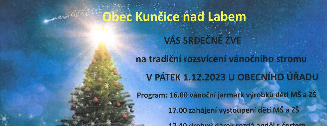 Rozsvícení vánočního stromu - Kunčice nad Labem