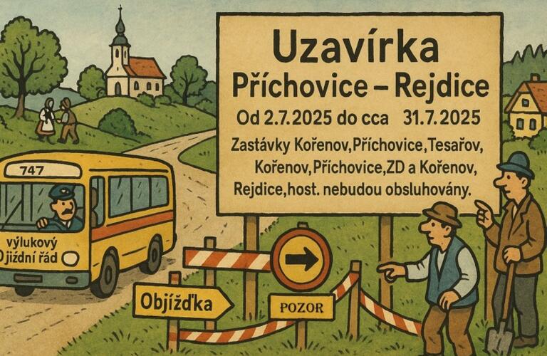 Uzavírka Příchovicemi - Rejdicemi