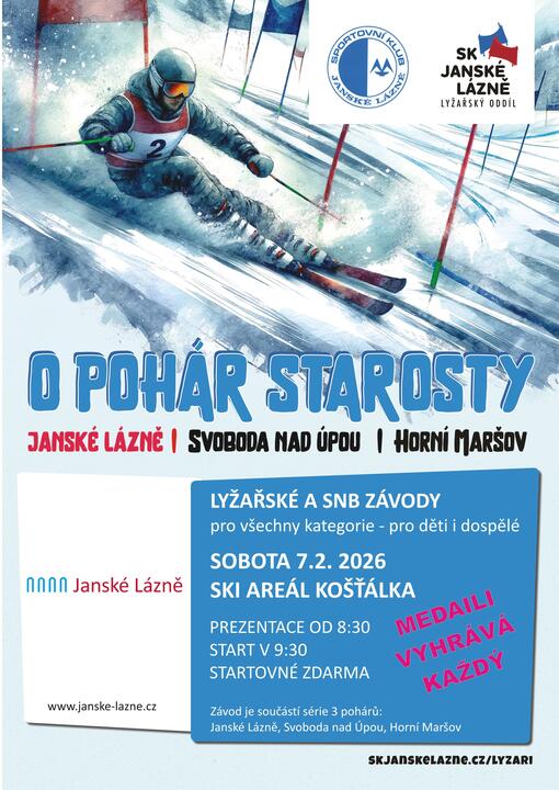 O pohár starosty 2026 – lyžařské a snowboardové závody pro všechny