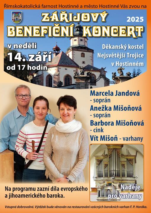 Zářijový benefiční koncert v Hostinném 