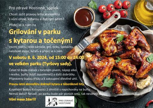 Grilování v parku v Hostinném 