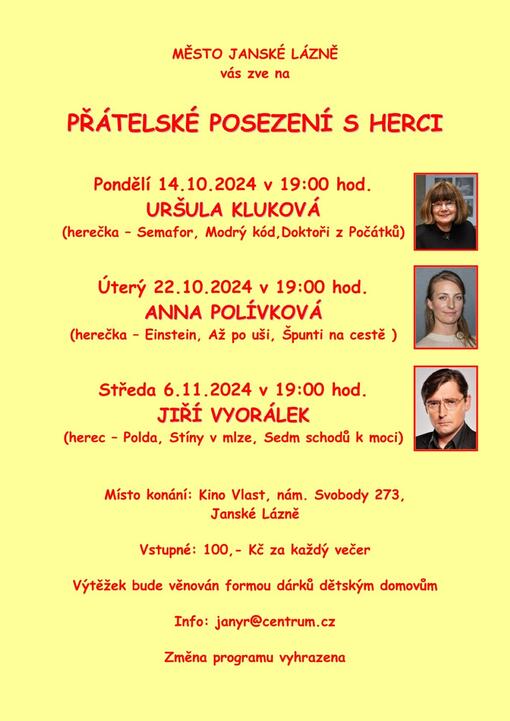 Přátelská posezení s herci 