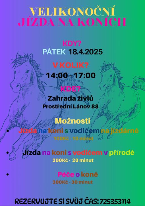 Velikonoční jízda na koních v Zahradě živlů 