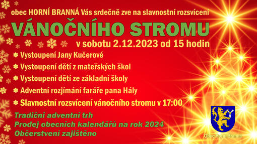 Slavnostní rozsvícení vánočního stromu  - Horní Branná 