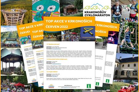 Top akce v Krkonoších červen 2022 – koláž