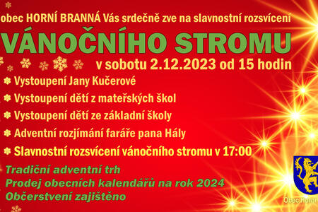 Slavnostní rozsvícení vánočního stromu  - Horní Branná 